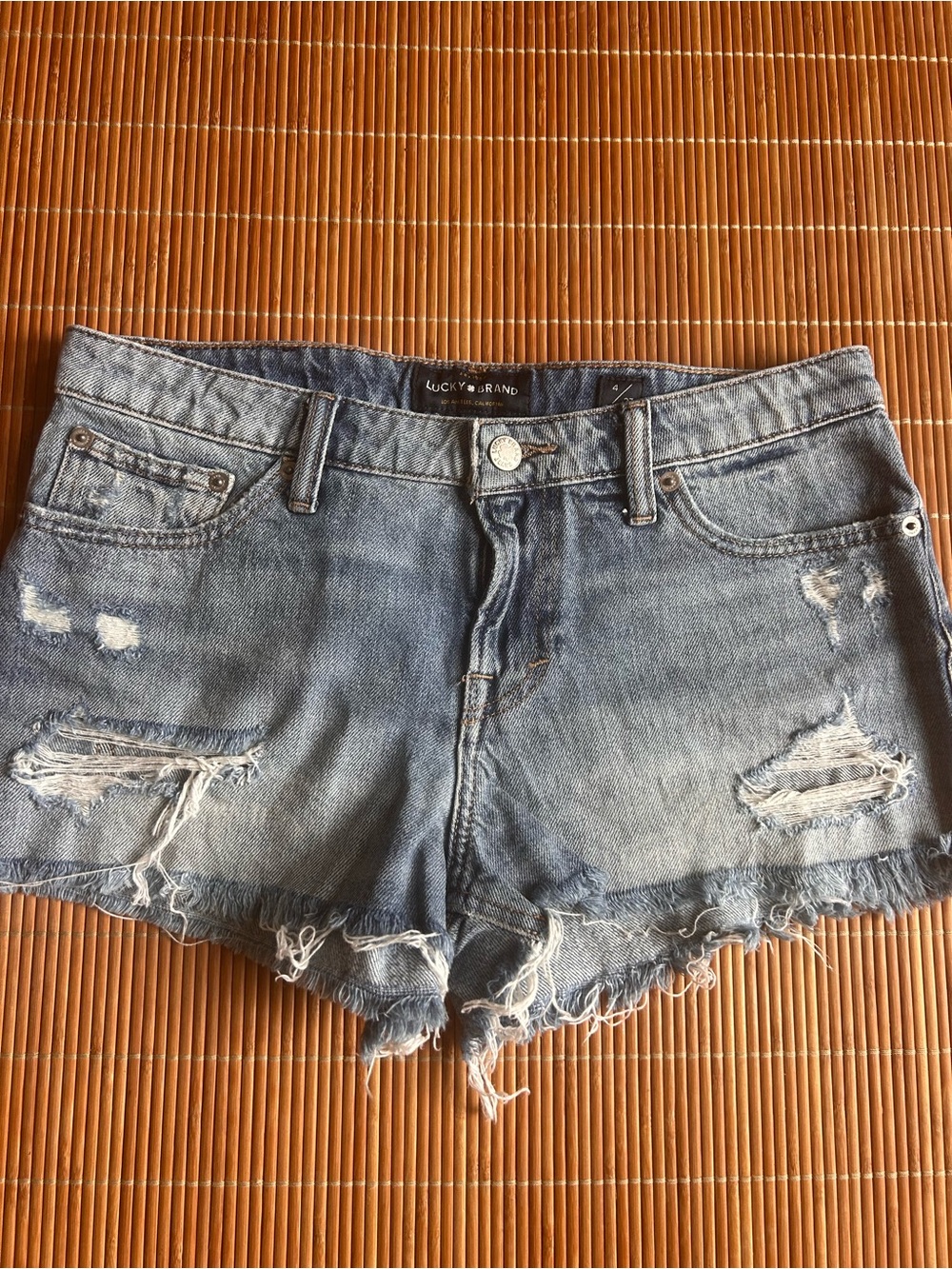 Lucky Brand Light Blue Distressed Denim Cutoff Shorts